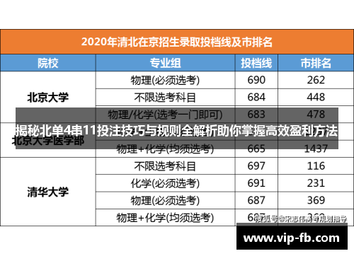 揭秘北单4串11投注技巧与规则全解析助你掌握高效盈利方法